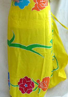 Wholesale casual wear-yellow long skirt with floral garden flower design