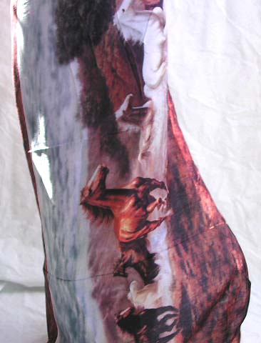 Wholesale summer apparel, double section with multi horse running in sunny day design
