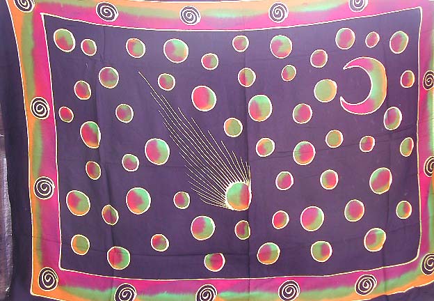 Wholesale shawl wraparound -multi color rayon sarong with multi earth moon pattern