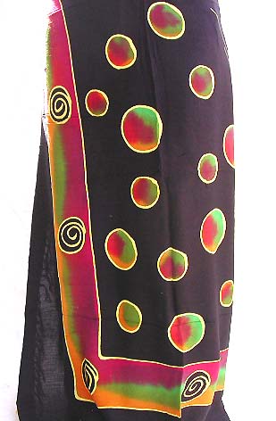 Wholesale shawl wraparound -multi color rayon sarong with multi earth moon pattern