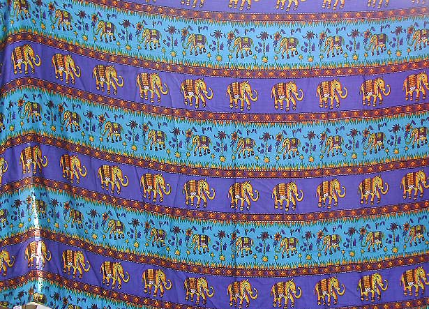 Wholesale Thailand surong-Linear pattern rayon sarong with elephants on garden design