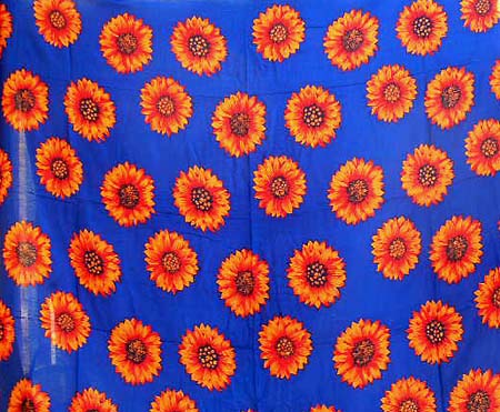 Blue color with smiling sun flower and edge decor