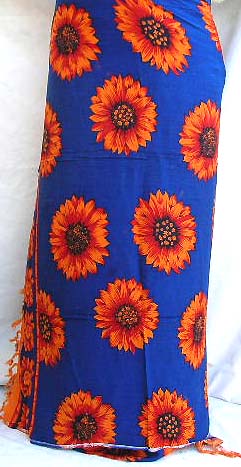 Blue color with smiling sun flower and edge decor