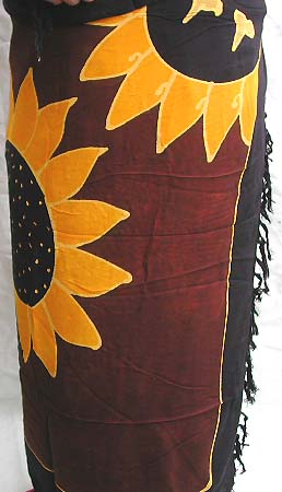 Purple background color with sun flower and blue edge decor  