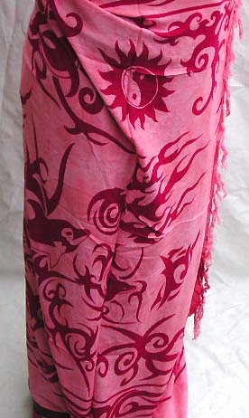 tattoo design artwork on rayon fabric, summer beach wraparound for new age group    
