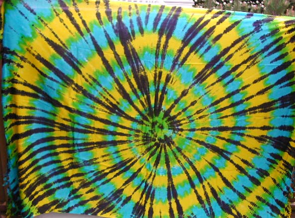 Green, pink, yellow color rainbow pattern design tie-dye fashion sarong wrap, randomly pick