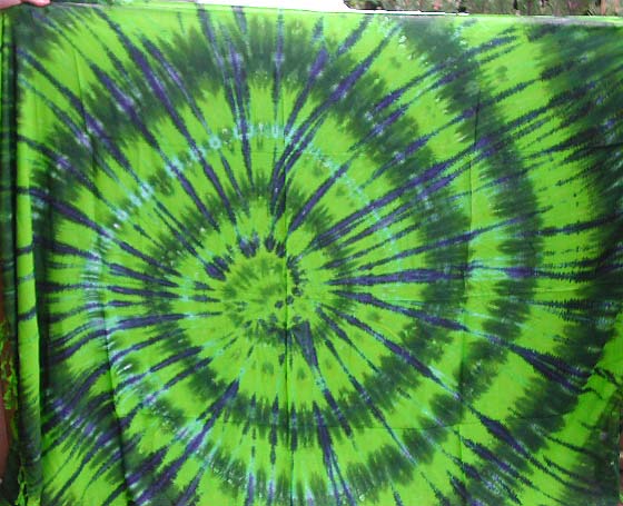 Green, pink, yellow color rainbow pattern design tie-dye fashion sarong wrap, randomly pick
