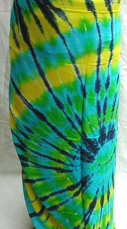 Green, pink, yellow color rainbow pattern design tie-dye fashion sarong wrap, randomly pick          