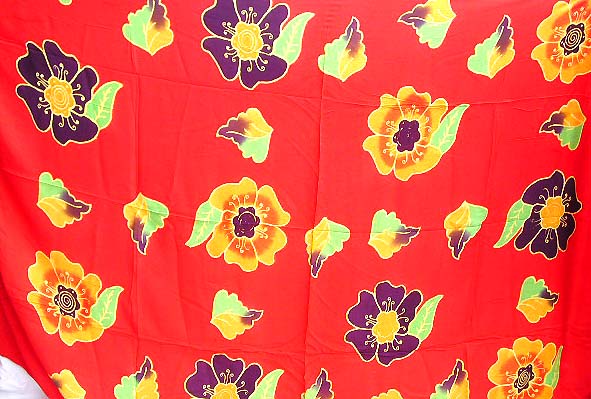 Flower flying in the red garden         