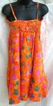 Rayon lady's short dress with wrinkle top in assorted color and design