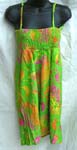 Rayon lady's short dress with wrinkle top in assorted color and design
