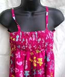 Rayon lady's short dress with wrinkle top in assorted color and design