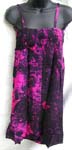 Rayon lady's short dress with wrinkle top in assorted color and design