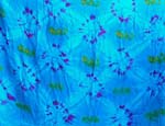 wholesale apparel supplier distribute rayon wrapping long skirt, Blue color with square and flower decor each angle