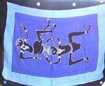 Blue background color motif assorted couple figure design Batik rayon sarong 