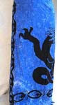 Two lover dragon hugging with blue color