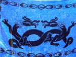 wholesale batik apparel rayon sarong, Two lover dragon hugging with blue color