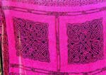 Double square Celtic knot work design in deep pink color