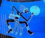 An indian man holding a weapon design in blue color