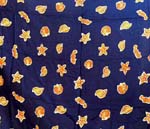 Indonesian batik pareo, Assorted yellowseashell design with dark blue background color