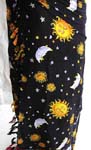 Dark blue background color with sun, moon and sparkle star pattern 