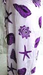 Assorted purple seashell design with white background color