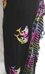 Multi color couple fish design in black color with edge decor