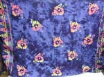 Muti color flower in blue background color and edge decor