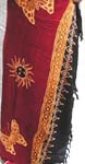 Triple color section with butterfly and sun work pattern
