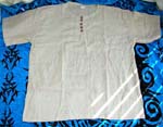 Extr-size man's short sleeve shirt wtih coconut button and front pocket