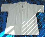 Extr-size man's short sleeve shirt wtih coconut button and front pocket