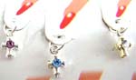 Cross finger nail art charms rings dangle piercing embedded assorted cz