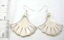 Fish hook fashion earring with genuine seashell in shell-shaped design with silver edge