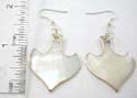 Fashion shell earring with silver edge in heart shape design. Fish hook back 