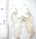 Fashion fish hook earring with wavy irregular genuine seashell with silver edge