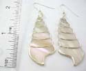Fashion earring with fish hook in genuine seashell with silver edge design 