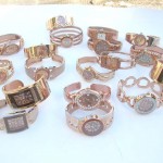 Bronze Rose Gold Color Rhinestone Bangle Cuff Watch, wholesale catalog