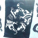 Wholesale Hippie Clothing. black and white large gecko sarong.