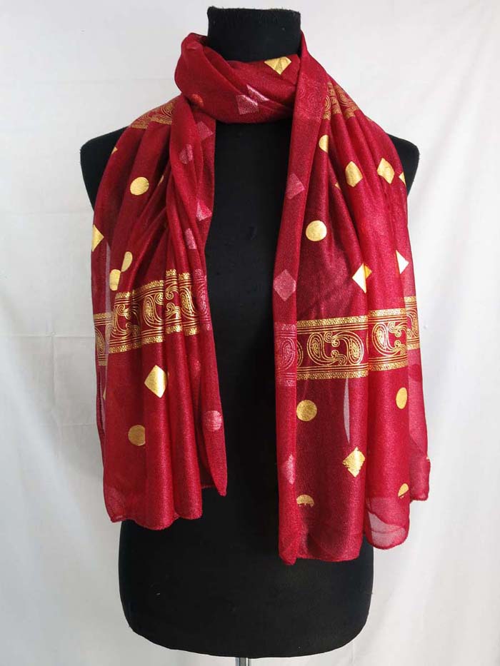 gold geomatric print fashion scarves shawl wrap stole Discounted ...