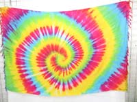 rainbow mixed color swirl tie dye sarong wraps