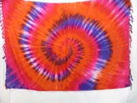 tie dye swirl sarong mixed colors