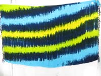 mixed unique handmade designs blue and yellow tie dye sarong