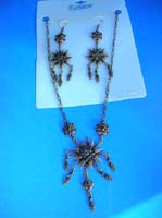 Bronze color fashion flower jewelry set