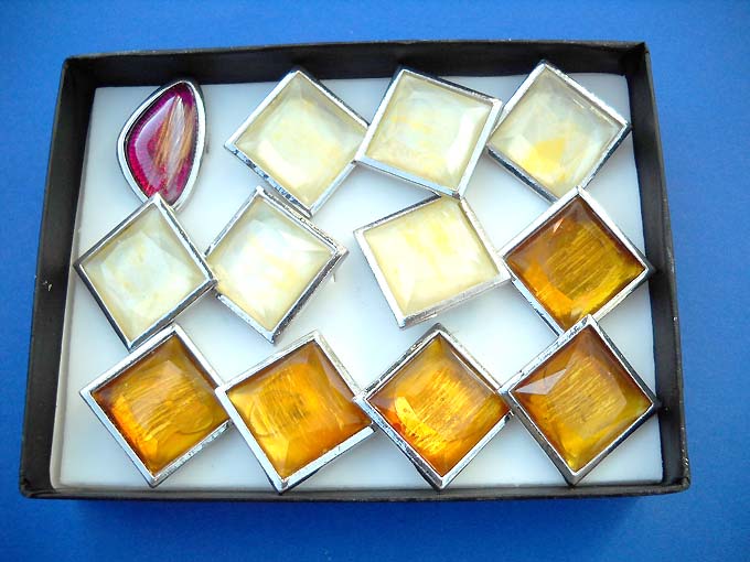 large glass bead fashion rings, discount jewellery