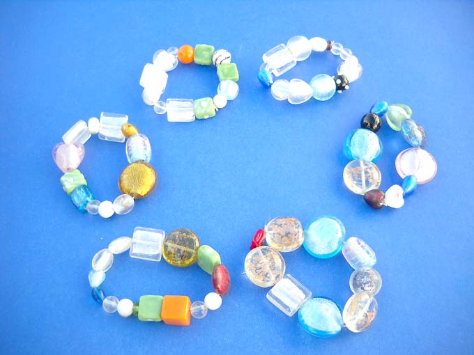 Assortment of glass bead mix fashion stretch bracelet