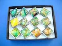 Assortment of shiny foil made enlarge beaded fashion ring