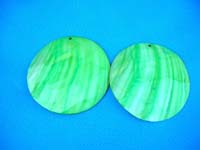 Beauty seashell pendant in circle theme colored in light green