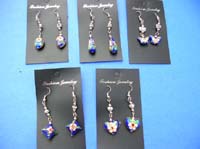 Chinese art cloisonne earrings with beautiful beads 