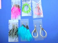 Hot style color feather earrings 